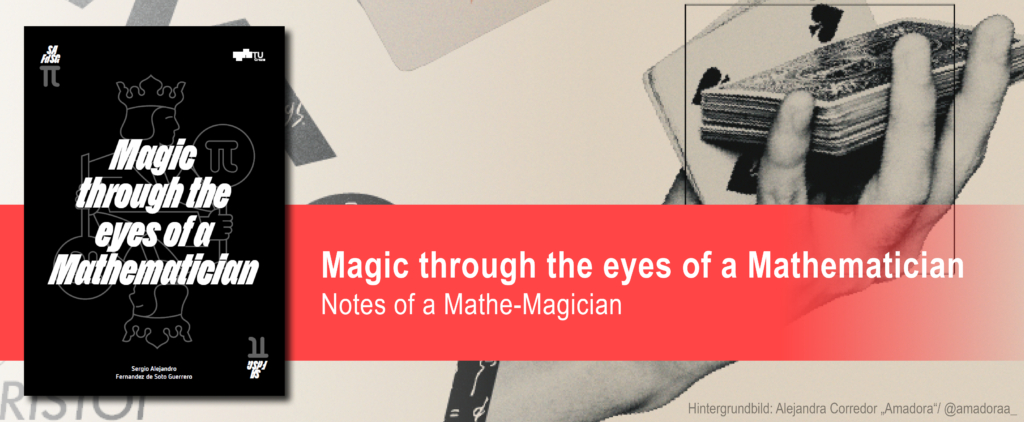 Ein dekorativer Banner, der die Publikation "Magic through the eyes of a Mathematician" bewirbt.